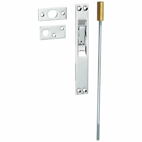Patioplus 12 in. Extension Flush Bolt Heavy Duty Solid Brass - Polished Chrome - 12 in. PA3240319